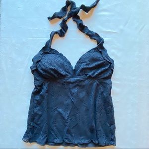 Apt 9 Halter Tankini Solid Black Top Size L